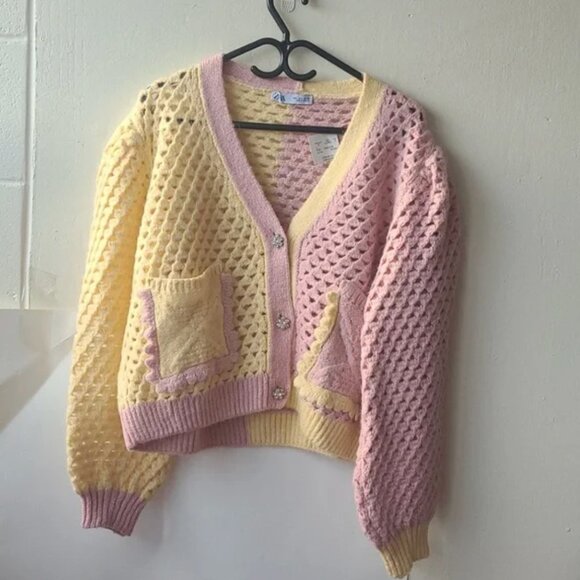 BNWT Assymetric Zara Knit Cardigan - Size Large - Picture 6 of 8